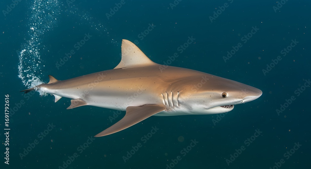 Obraz premium Shark underwater side view