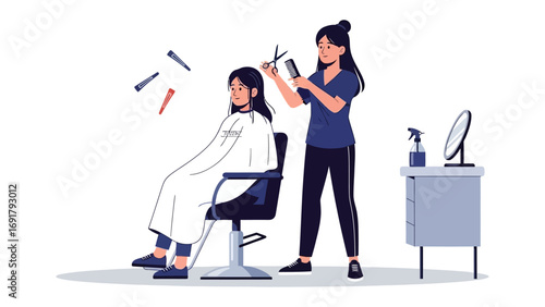Relaxing spa day with facial treatment and massage for a woman in a robe and head wrap receiving pampering from attendants