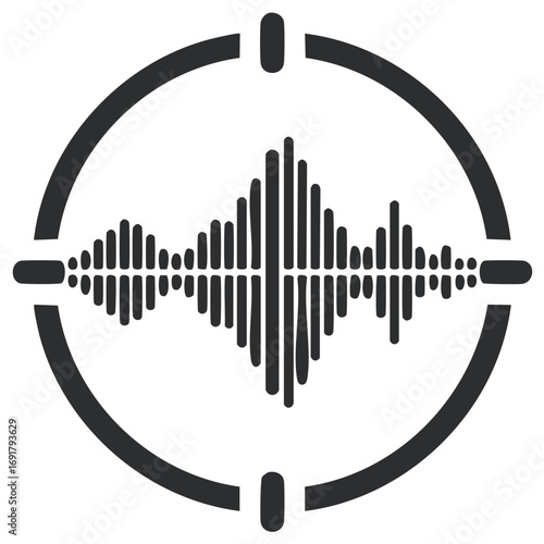 Soundwave Audio Visualizer Target Scope Icon Symbol