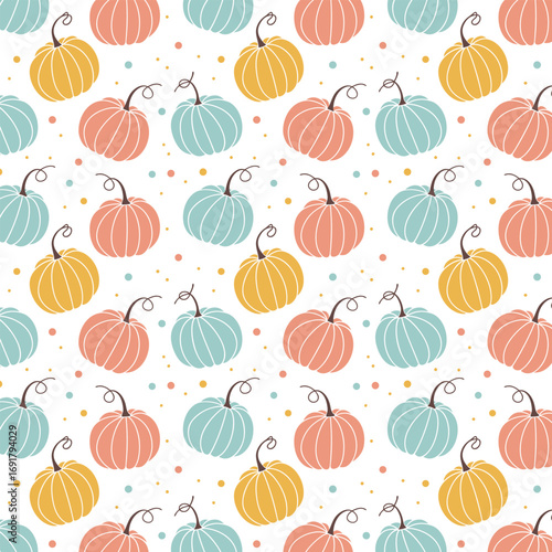 Halloween pumpkin seamless pattern vector art icon illustration