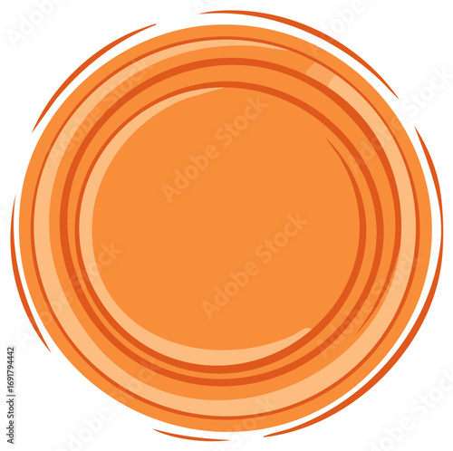 Concentric Orange Swirl Rings Frame Element, Modern Graphic Design Illustration