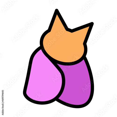 Cat Blanket Vector Filled Icon Design