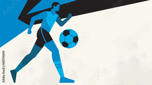 illustration of a person kicking a ball vector design template
