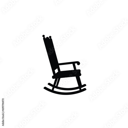 Black silhouette rocking chair icon furniture