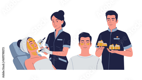 Skin treatment with professional: A scene of rejuvenation unfolds in a medical spa, as skin treatment are provided by the professional with precision and expertise.