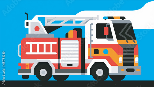 illustration of a sophisticated fire fighting vehicle vector design template