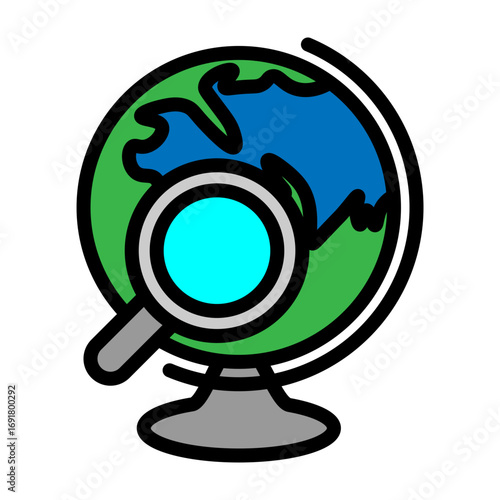 Explore the World Globe Vector Filled Icon Design