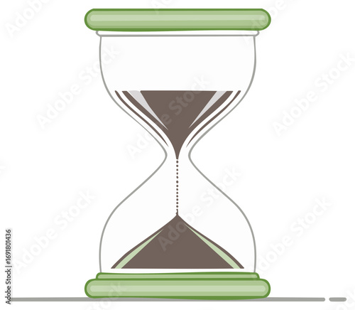 Hourglass illustration with sand flowing through; time concept