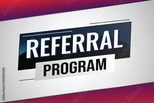 referral program word concept vector illustration with lines modern futuristic 3d style for landing page template ui web mobile app poster banner flyer background gift card coupon label wallpaper 