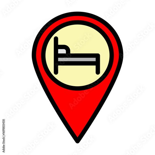 Hospital Ward Location Vector Filled Icon Design
