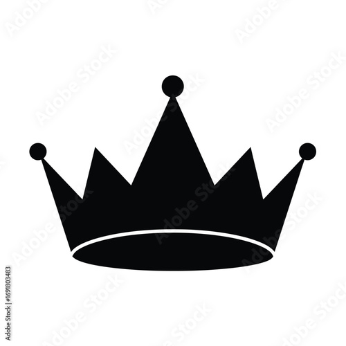Black crown icon on white background symbol royal