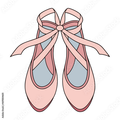 Pink Ballet Pointe Shoes with Ribbons Tied in a Bow dance dancer