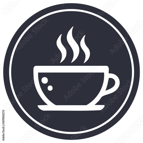 Coffee cup icon within a circle