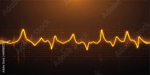 Medical healthcare concept showing a digital heartbeat on a screen with a pulsing wave and rate