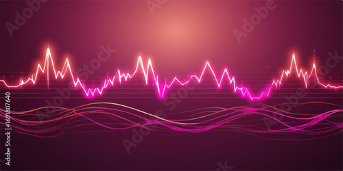 An abstract red background with a green line on a heart monitor screen showing a cardiogram pulse