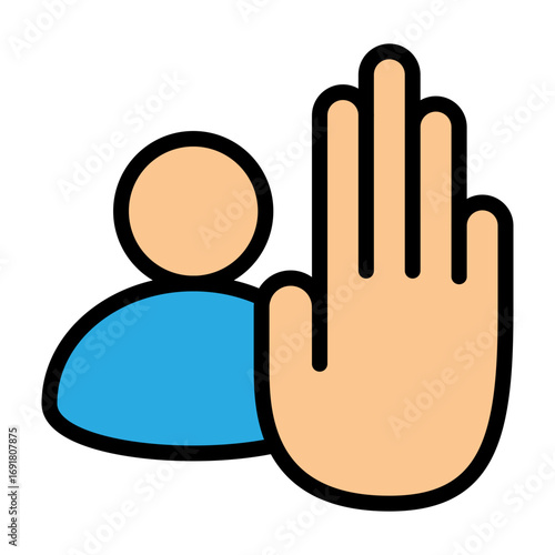 Halt Vector Filled Icon Design