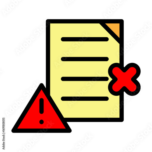 File Access Denied Vector Filled Icon Design