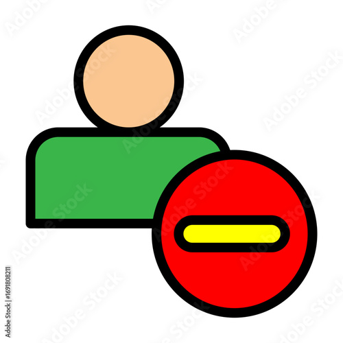 User Block Vector Filled Icon Design