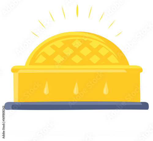 Golden Ark of the Covenant religious artifact illustration glowing with divine light