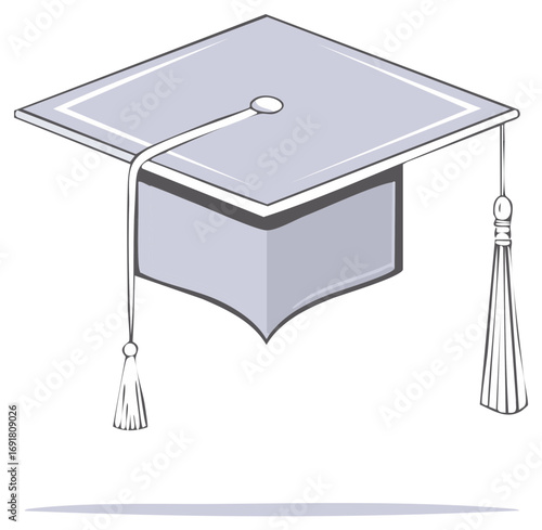 Elegant Graduation Cap Illustration for Academic Achievement and Educational Success