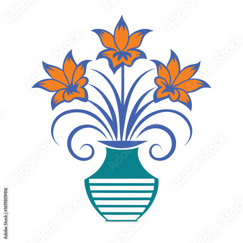 Floral Arrangement Vase Design Decorative Elements Botanical Artwork