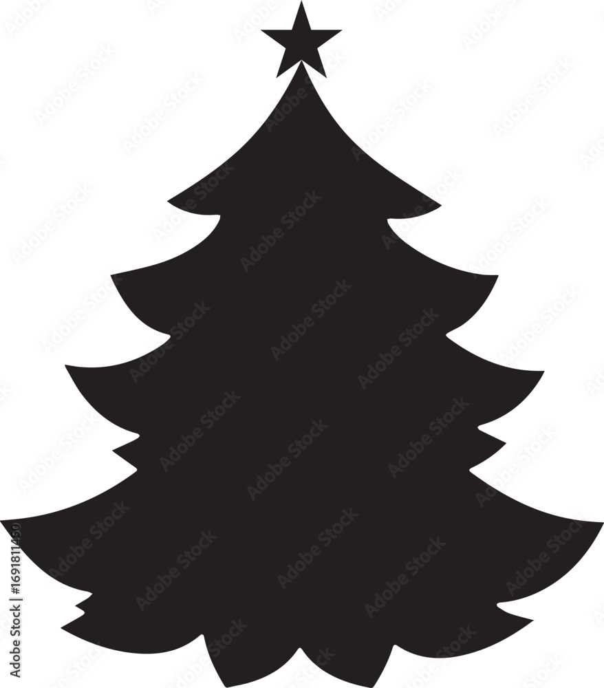 Obraz premium Festive Christmas vector with tree, gifts, ornaments, snowflakes, and bright holiday colors.