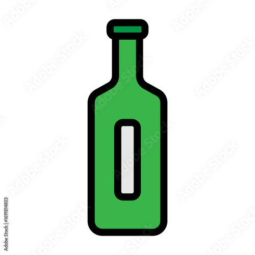 Glass Bottle Vector Filled Icon Design