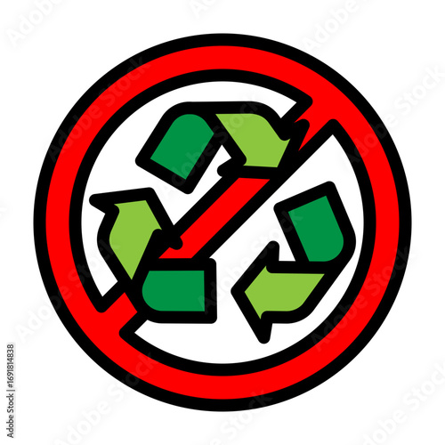 Non Recyclable Waste Vector Filled Icon Design
