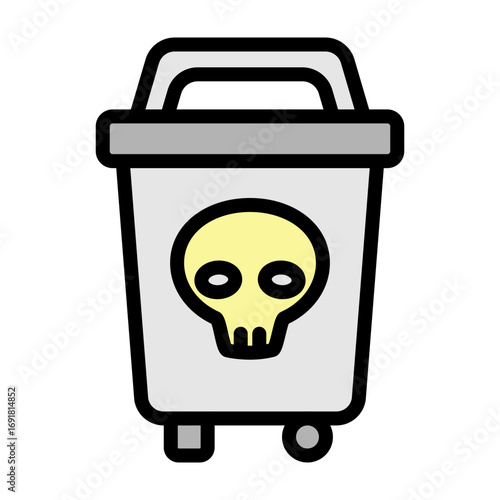 Hazardous Waste Bin Vector Filled Icon Design