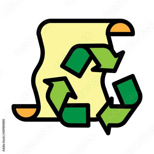 Paper Recycling Vector Filled Icon Design