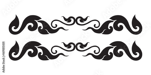 Design Ornament, Vintage hand-drawing baroque pattern, Floral Spear, Pretty Ornate Flourish.