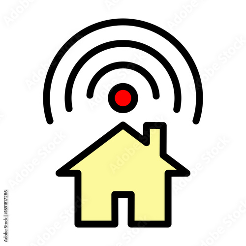 Broadcasting House Vector Filled Icon Design