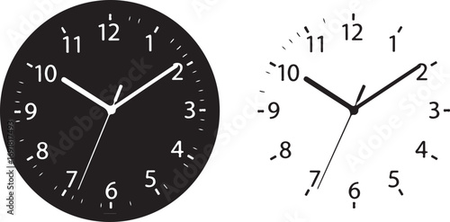 Two clock faces one black one white time watch