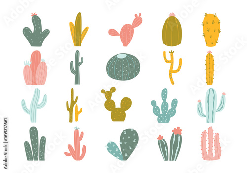 Soft Abstract Cactus Illustration Element