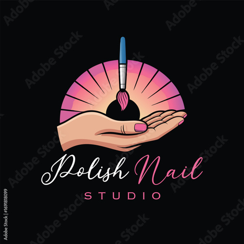 Nail Polish Logo Design Template for Nail Saloon Business.