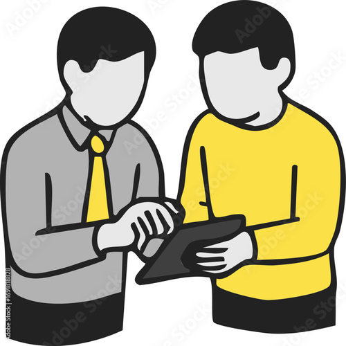 isometric vector illustration of business person doing job