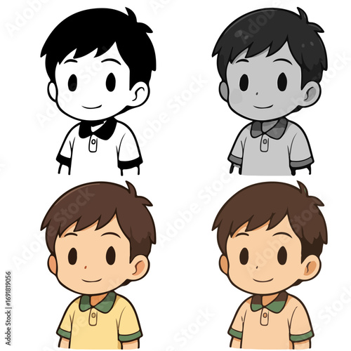 Chibi in mood Content - Serene (Gentle smile) vector design