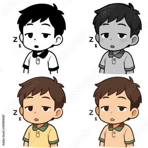 Chibi in mood Peaceful -Resting (Sleeping, Z above head) vector design