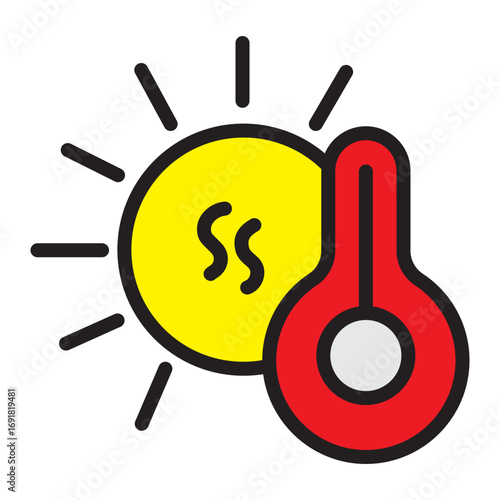 Temperature Sensitive Vector Filled Icon Design
