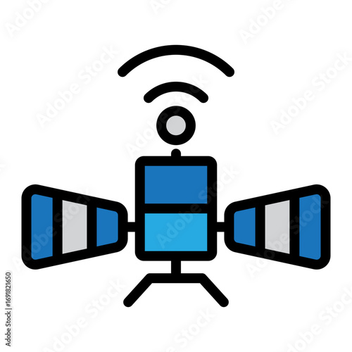 Cube Sat Vector Filled Icon Design