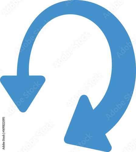 Simple Solid Style Rounded Arrow Circulation Process Direction Sign Icon
