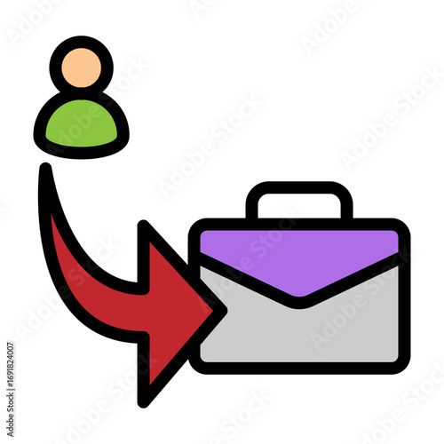 Job Referral Vector Filled Icon Design