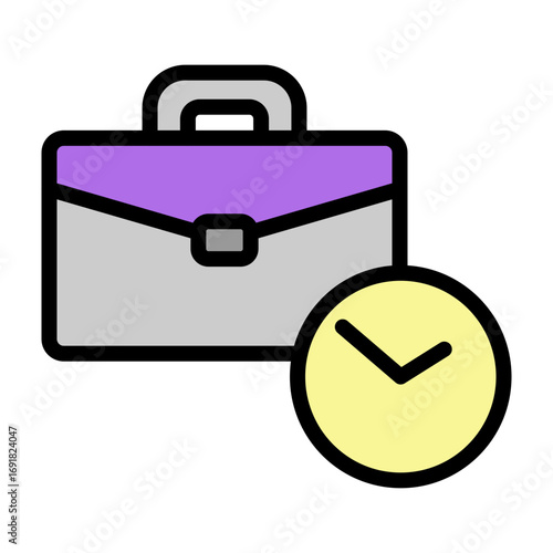 Job Timings Vector Filled Icon Design