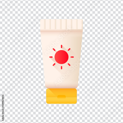 Sunblock Lotion Icon for UV Protection