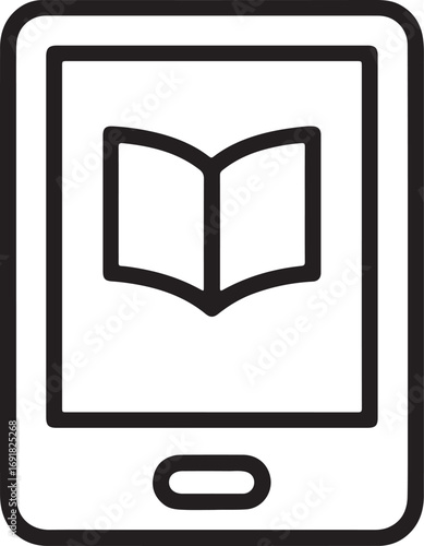 E-book Reader Line icon