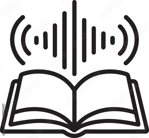 Open Audio Book Line icon