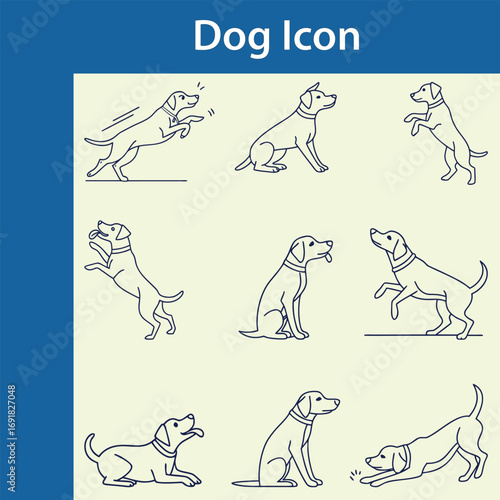 Charming illustration of a playful dog with a wagging tail rendered in vibrant vector graphics for versatile design applications
