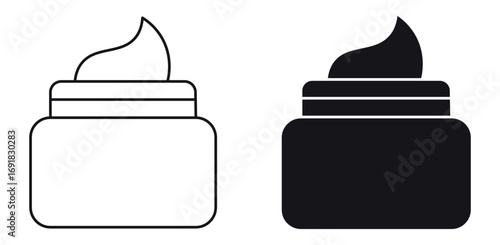 Facial cream jar icon set, vector illustration .