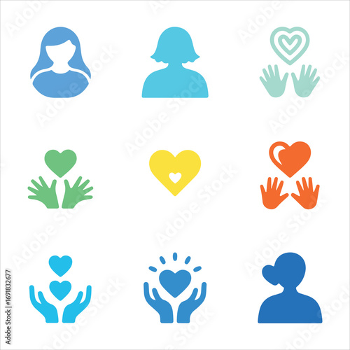 world kindness day vactor art icon pack colorful set icon banner and white backgrount