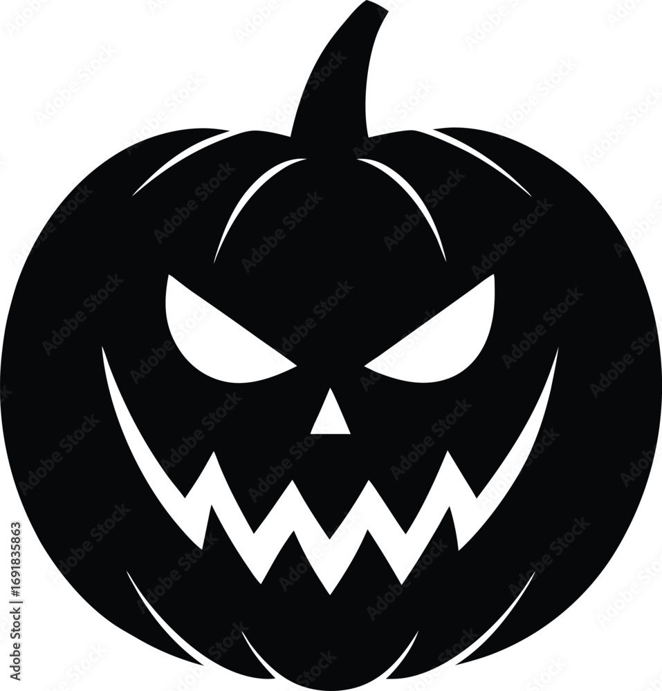 Fototapeta premium Jack-o'-Lantern Silhouette Icon
